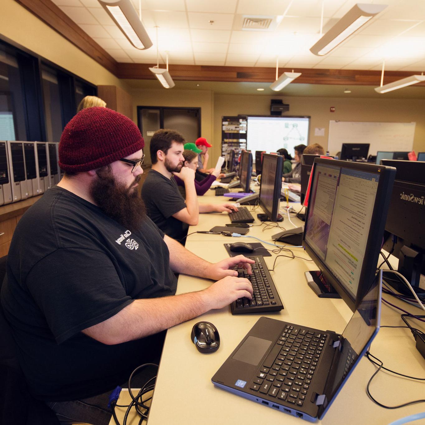 Students working in computer lab